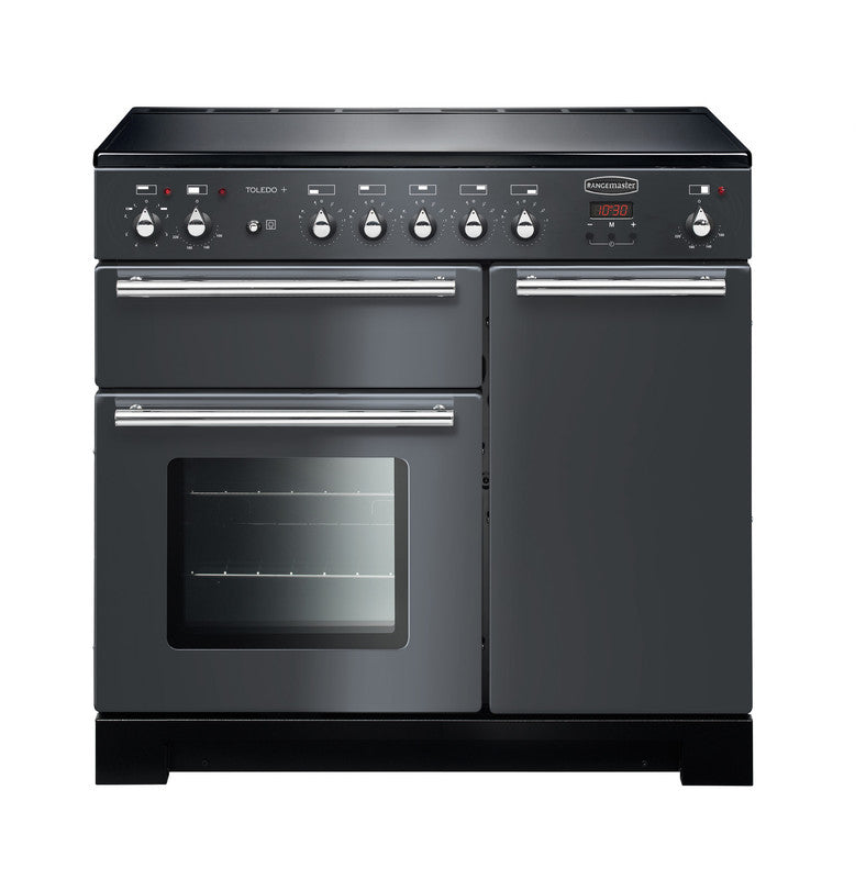 Rangemaster Toledo 90CM induction range cooker with oven and hob, available at Keans Claremorris.