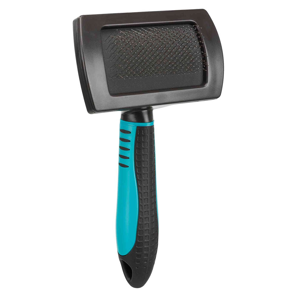 Slicker Brush 17cm for Cats & Dogs with soft wire bristles, non-slip grip, gentle on all coat types - Keans Claremorris