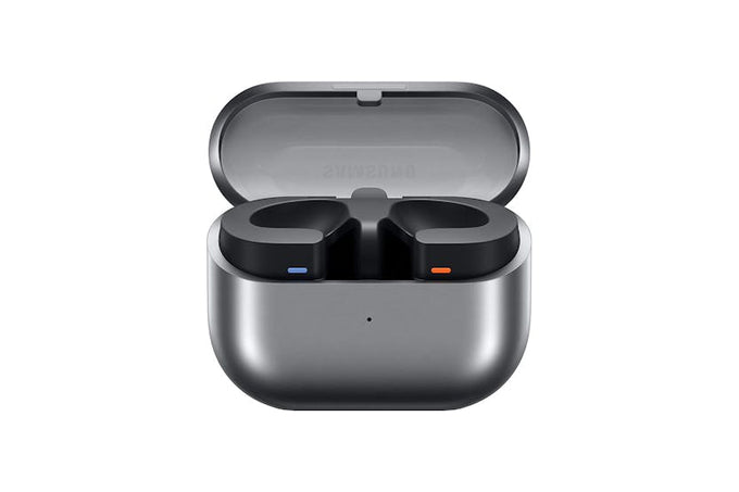 Samsung Galaxy Buds3 TWS Silver wireless earbuds with noise cancellation - available at Keans Claremorris