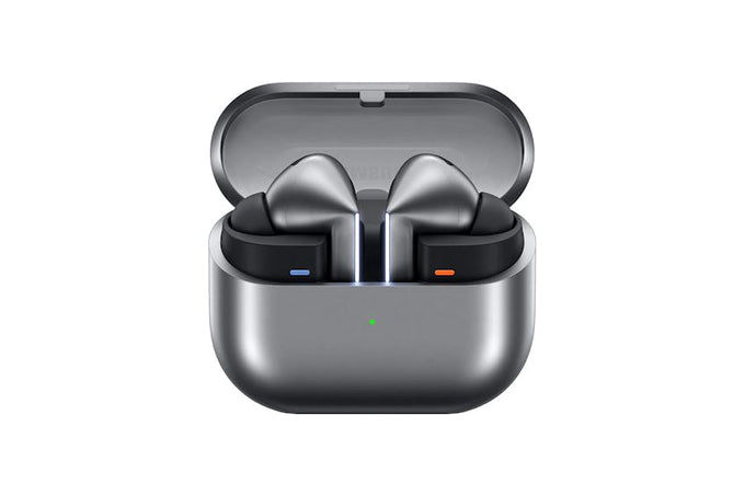Samsung Galaxy Buds 3 Pro TWS Silver wireless earbuds, noise-cancelling, premium sound – available at Keans Claremorris.