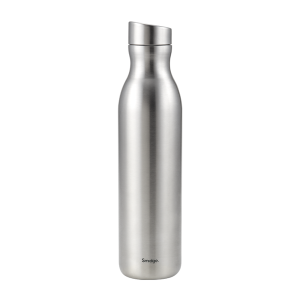 Smidge 750ml steel bottle, insulated, leakproof, keeps drinks hot 12hrs/cold 24hrs, BPA-free, available at Keans Claremorris.
