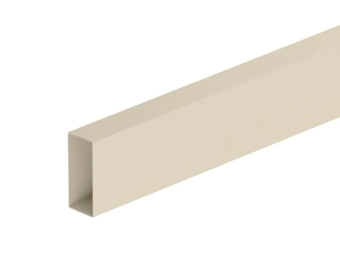 Buttermilk-colored Smart Fence Single Plinth with a rectangular hollow steel profile and smooth PVC finish.