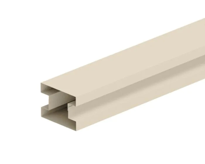 Buttermilk-colored Smart Fence Concrete Post Cover, 1.9m steel cover for concrete H-posts