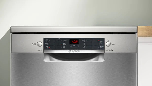 Bosch SMS26AI08G 60cm free-standing dishwasher in brushed steel, anti-fingerprint finish – Keans Claremorris