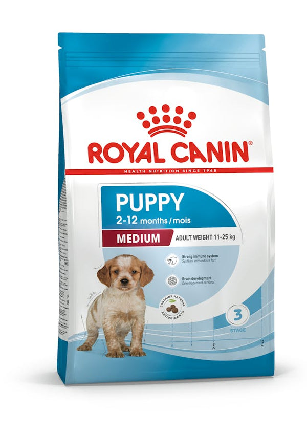 Royal Canin Medium Puppy 15kg dog food with DHA, prebiotics, vitamins for brain, digestion & immunity – Keans Claremorris