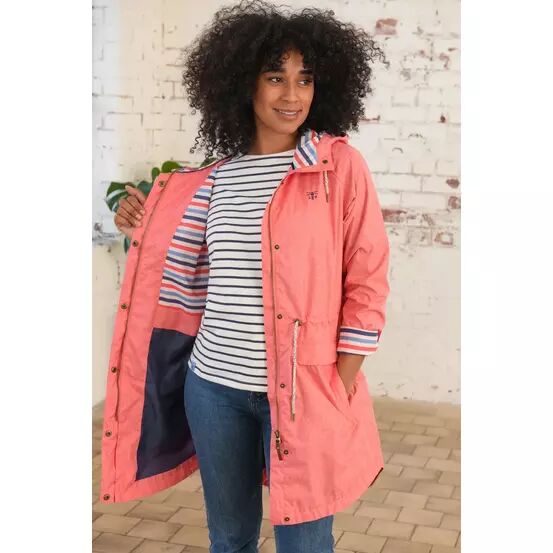 Pink Lighthouse Ladies Pippa 3/4 length waterproof, windproof coat with hood, breathable fabric, adjustable waist – Keans