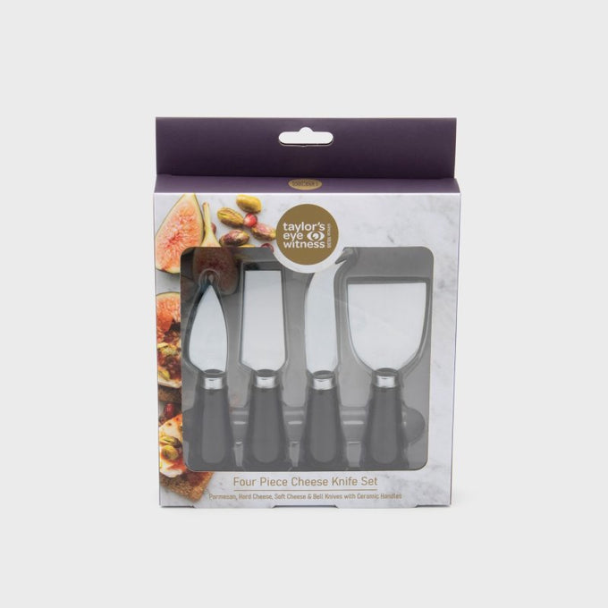 4 Piece Ceramic Cheese Set - Black - Image 2