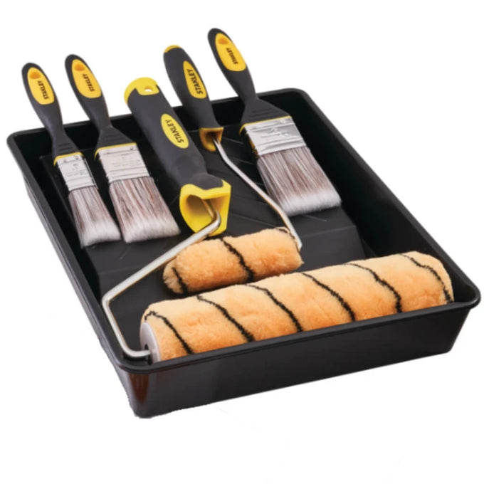 Stanley Decorators 14 Pc Roller Tray and Paint Brush Set for smooth painting - available at Keans Claremorris