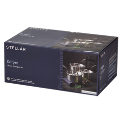 Stellar Eclipse 3 Piece Saucepan Set with lids, durable cookware by Keans Claremorris, ideal for versatile kitchen use