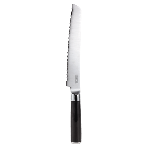 Stellar Poise 21cm bread knife with sharp stainless steel blade and black handle, perfect for smooth bread slicing – Keans