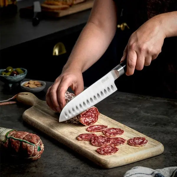 Stellar Poise 16cm Santoku Knife with sharp blade, ergonomic handle - Keans Claremorris kitchen cutlery.