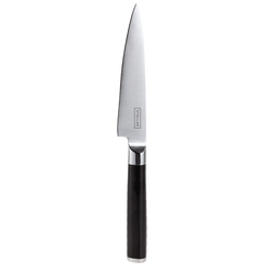 Stellar Poise 12cm utility knife with rust-resistant stainless steel blade and black handle, ideal for precise food prep -