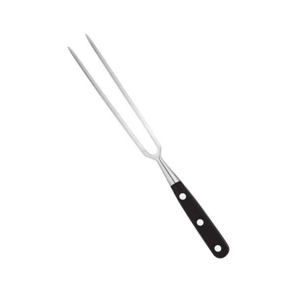 Stellar Sabatier 18cm carving fork with black handle, forged stainless steel, dishwasher safe – Keans Claremorris