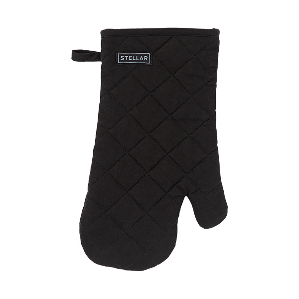 Black 31cm Stellar Textiles cotton glove with quilted towelling lining, machine washable – Keans Claremorris