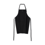 Black 88cm cotton apron with adjustable neck strap and pockets, durable and machine washable – Stellar Textiles at Keans