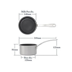 Stellar Eclipse 14cm 1L non-stick milk pan, durable cookware by Keans Claremorris