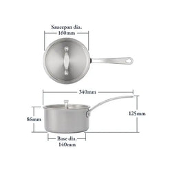 Stellar Eclipse 3 Piece Saucepan Set with lids, durable cookware by Keans Claremorris, ideal for versatile cooking tasks.