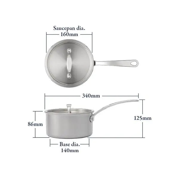 Stellar Eclipse 3 Piece Saucepan Set with lids, durable cookware by Keans Claremorris, ideal for versatile cooking tasks.