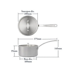 Stellar Eclipse 3 Piece Saucepan Set with lids, durable cookware by Keans Claremorris, ideal for versatile cooking.