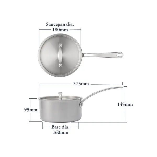 Stellar Eclipse 3 Piece Saucepan Set with lids, durable cookware by Keans Claremorris, ideal for versatile cooking.