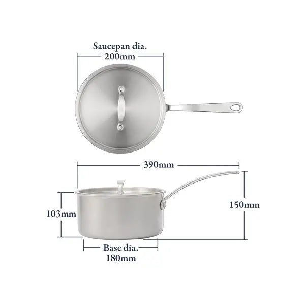 Stellar Eclipse 3 Piece Saucepan Set with lids, durable cookware by Keans Claremorris for versatile kitchen use