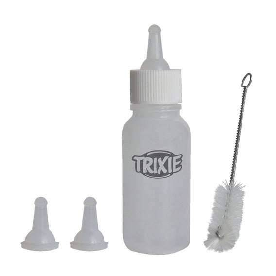 Suckling Bottle Set with 3 silicone teats, 57ml bottle, brush for feeding orphaned puppies and baby animals - Keans