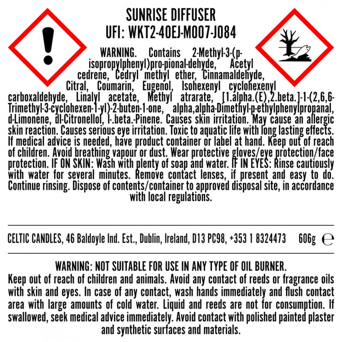 Lumiere Range - 250ml Diffuser - Sunrise (Lever Du Soleil) - Image 3