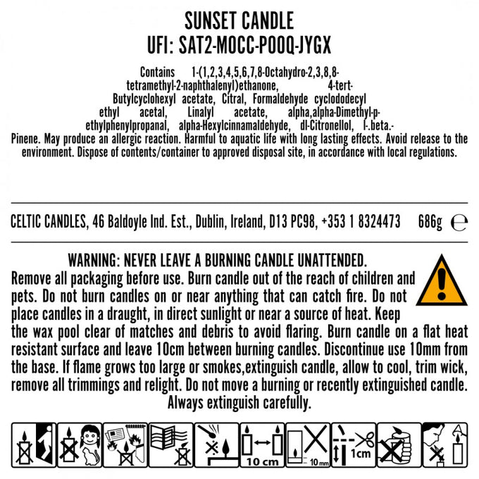 Lumiere Range - Single Wick 34cl Candle - Sunset (Coucher Du Soleil) - Image 3