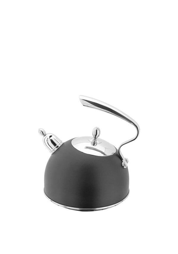 Stellar Ebony 2.5L Stove Top Kettle, stainless steel, induction-ready base, whistling, fits gas & ceramic hobs – Keans