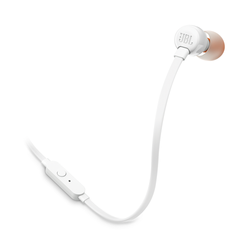 JBL T110 In-Ear Headphones 1-Button Mic Remote White| JBLT110WHTE