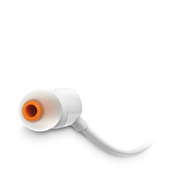 JBL T110 In-Ear Headphones 1-Button Mic Remote White| JBLT110WHTE