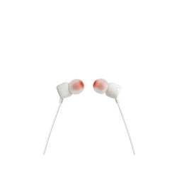 JBL T110 In-Ear Headphones 1-Button Mic Remote White| JBLT110WHTE