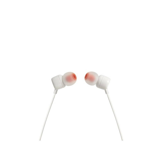 JBL T110 In-Ear Headphones 1-Button Mic Remote White| JBLT110WHTE - Image 4