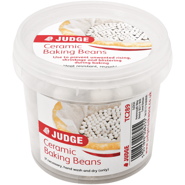 Judge Baking Beans 600G tub, heat-resistant reusable ceramic beads for blind baking, prevents soggy bottoms - Keans