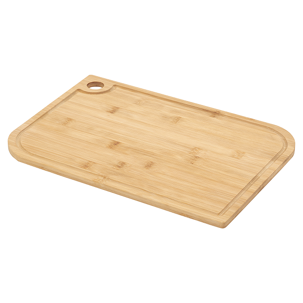 Judge Kitchen bamboo cutting board 38x27x1cm, knife-friendly, juice channel, slim handle design – Keans Claremorris