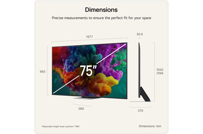LG 75'' QNED Evo MiniLed AI QNED86 2026 4K Smart Tv| 75QNED86B6B.AEI - Image 3