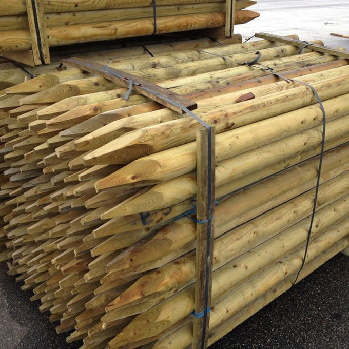 4' Standard Machine Round Stake 3" Each Green, Round - Image 2