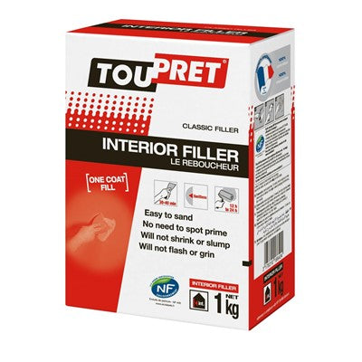 Toupret Interior Filler 10kg - fast setting, no shrink, fine finish, no spot priming needed | Keans Claremorris