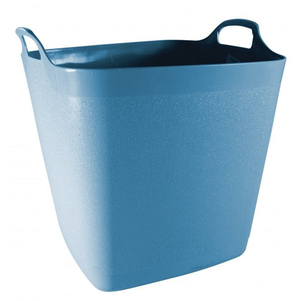 15L Square Flexi-Tub in denim blue, durable plastic, easy-grip handles, stackable storage tub – Keans Claremorris