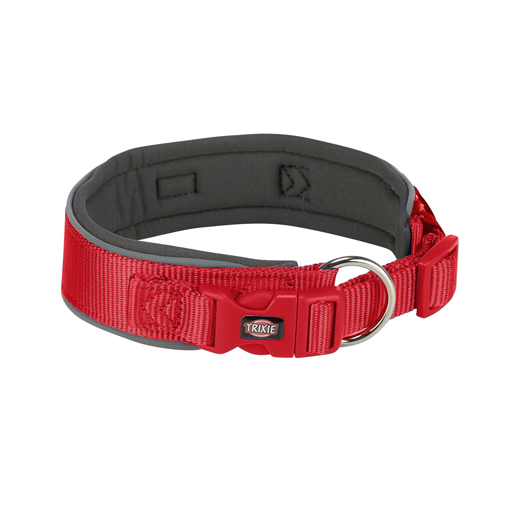 Red Premium Dog Collar L-XL, durable, comfortable, easy-clean, strain relief buckle by Keans Claremorris