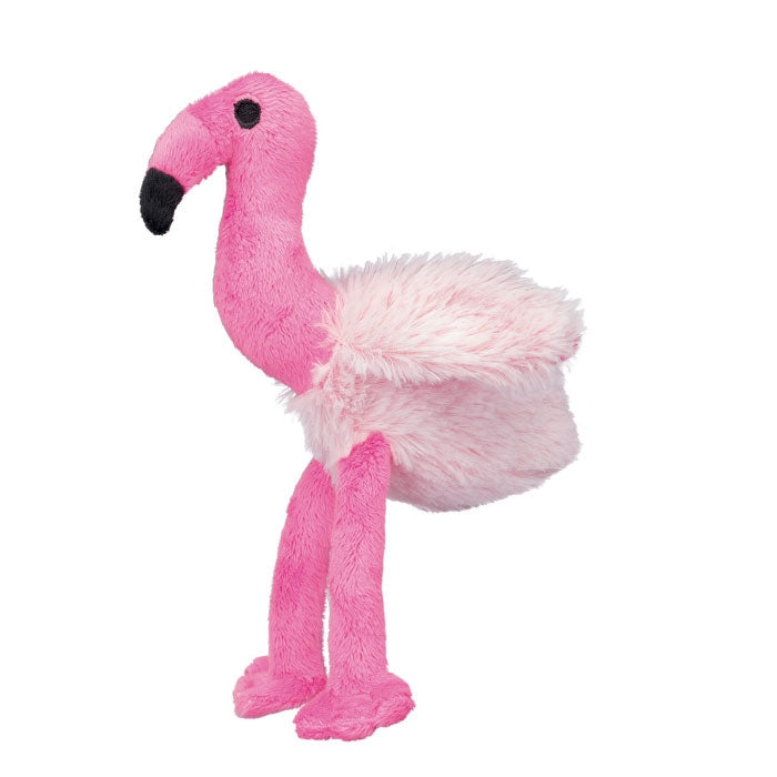 Flamingo Plush Dog Toy 35cm with hidden squeaker, soft fabric for cuddles and play – Keans Claremorris