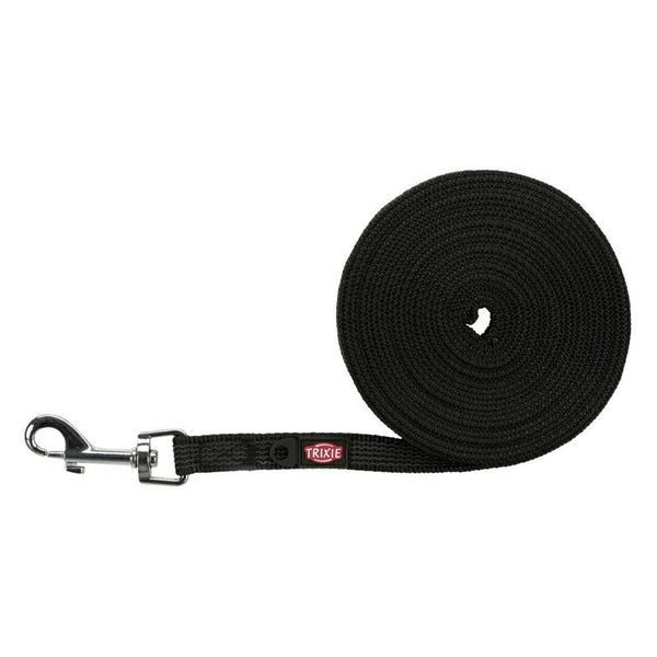 Tracking Lead 15m Rubberized Black with webbing tape for dog recall training, 15mm wide – Keans Claremorris