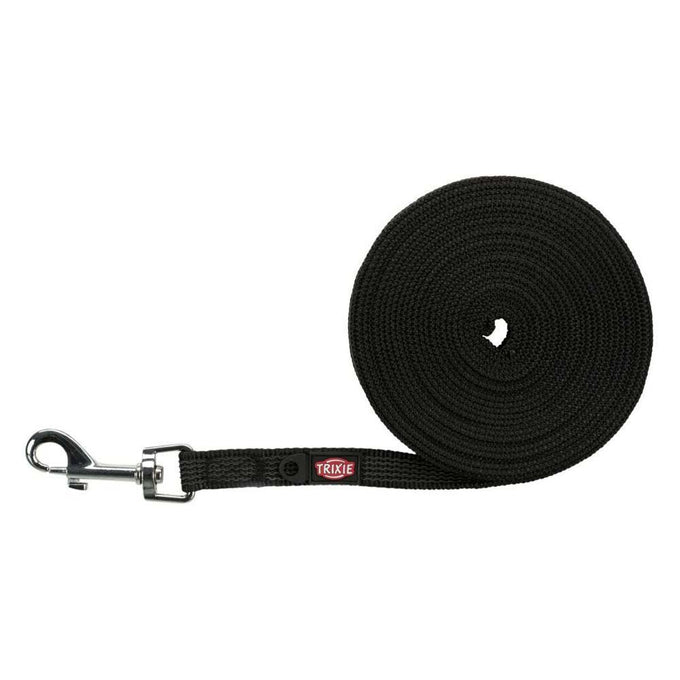 Tracking Lead 15m Rubberized Black with webbing tape for dog recall training, 15mm wide – Keans Claremorris
