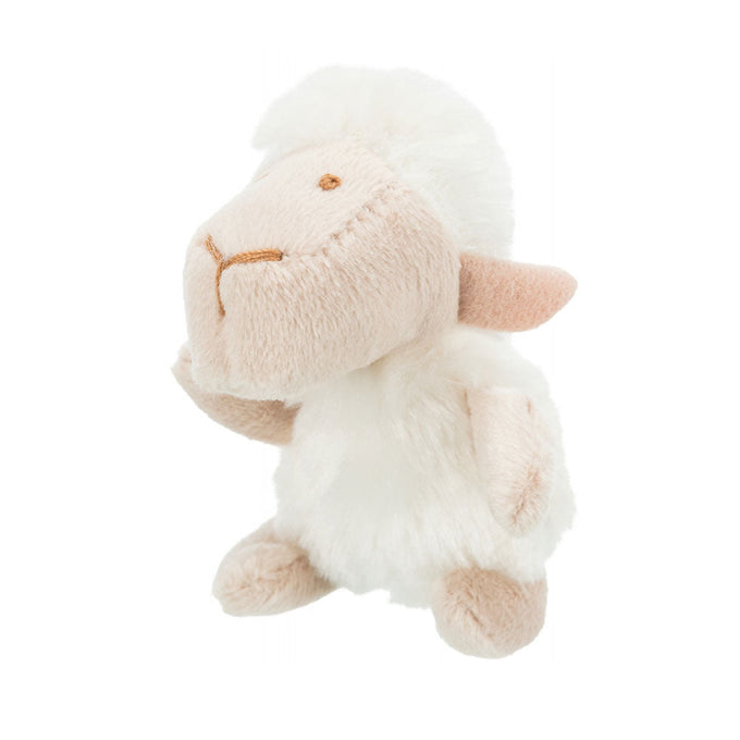 Catnip Sheep Plush Toy 10cm – Soft polyester with catnip scent for cats, available at Keans Claremorris