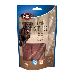 Premio Lamb Strips 90g, 90% lamb meat, high protein, no added sugar, resealable bag – available at Keans Claremorris.