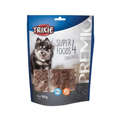 Trixie Premio 4 Superfoods dog treats with chicken, duck, beef, lamb, berries, 87% meat, 4x100g - Keans Claremorris