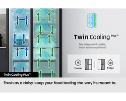 Samsung Plumbed Series 8 SBS American Fridge Freezer | Silver