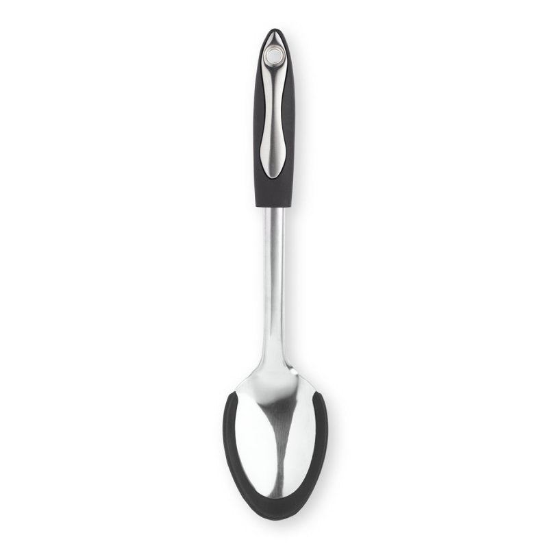 Professional non-scratch stainless steel serving spoon with soft grip, dishwasher safe, 35cm – Keans Claremorris