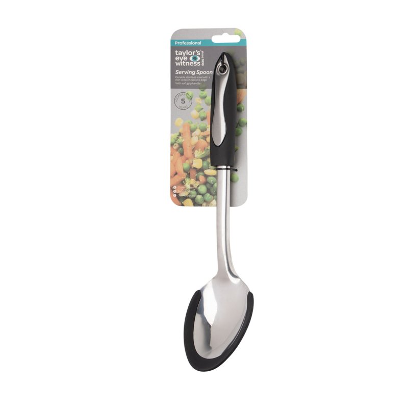 Professional Non-Scratch Stainless Steel Serving Spoon by Keans Claremorris, durable and kitchen-safe utensil.