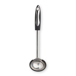 Professional non-scratch stainless steel ladle with soft grip, silicone edge, dishwasher safe – Keans Claremorris